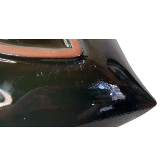Vintage Blue Mountain Pottery Fish Platter Dish Blue Black BMP Canada MCM-Pretty - Picture 8 of 12